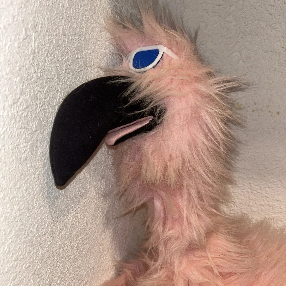VINTAGE RON BANAFATO (RBI) PINK FLAMINGO‎ ROD PUPPET APPROX. 30